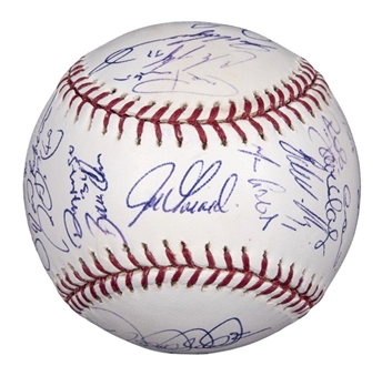 2008 New York Yankees " Final Season" Team Signed Baseball With 28 Signatures Including Jeter & Rivera (PSA/DNA)